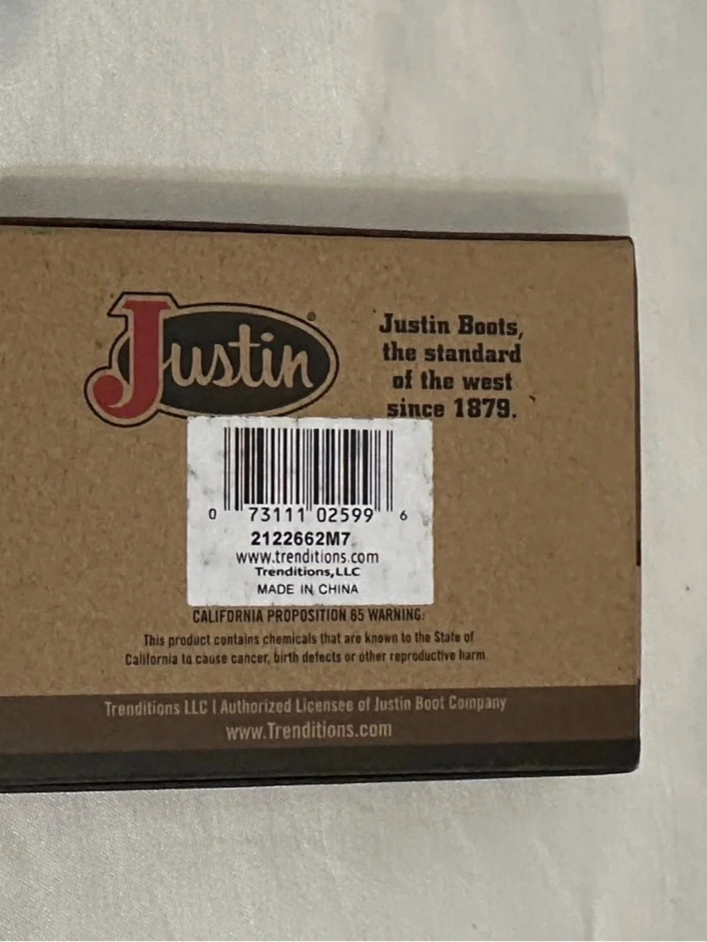 Justin Boots Brown Leather Card Sleeve with Multicolor 'J' Detail